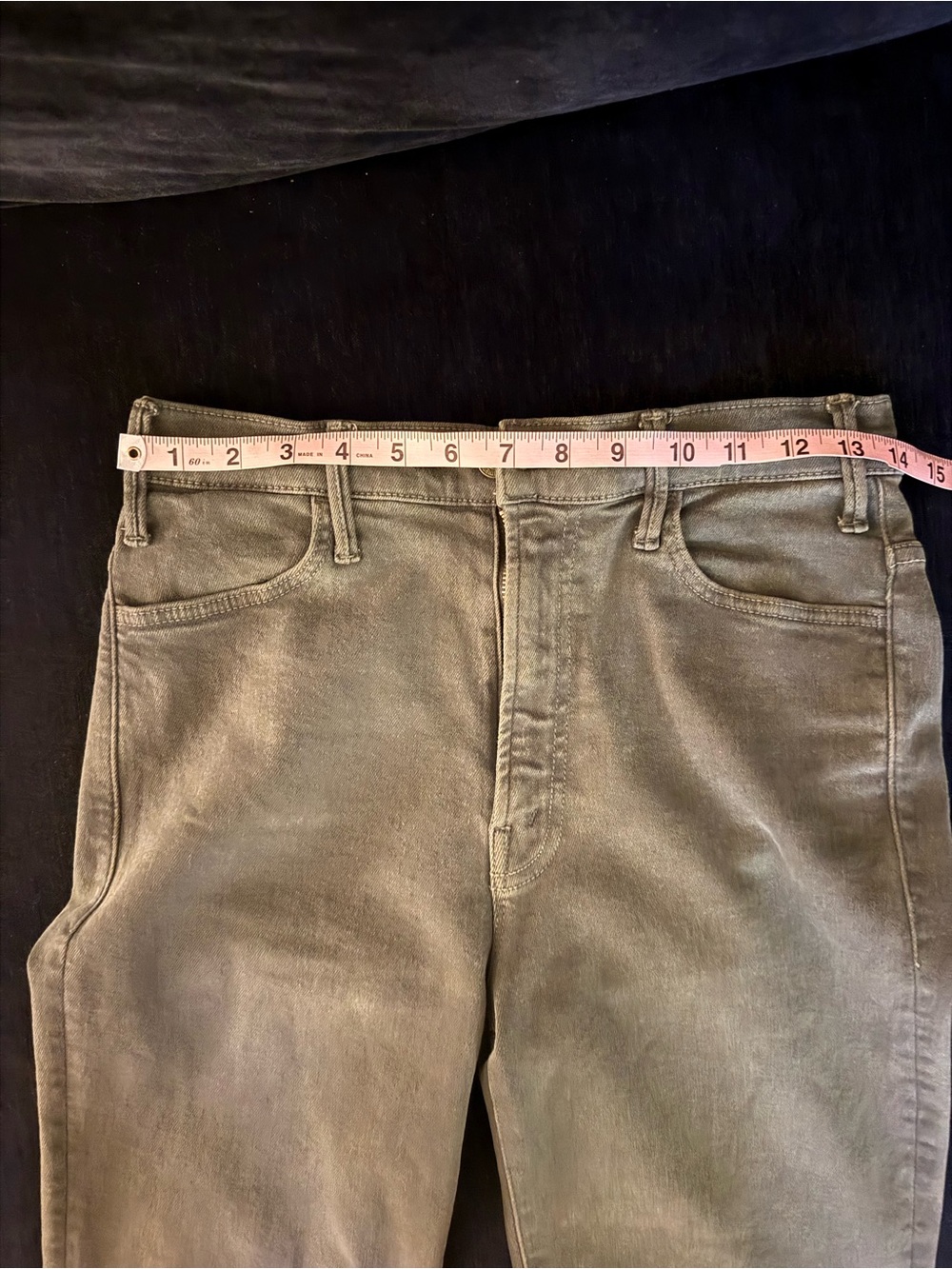 MOTHER Trendy Chic High-Rise Olive Green Boot Cut Jeans - Picture 7 of 8